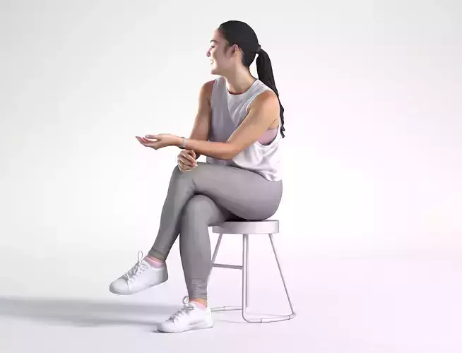 Woman Activewear Sitting Low poly Charley 1906