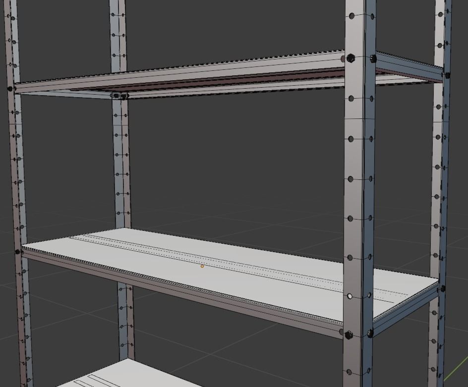 Metal Shelf 01 3D model_3
