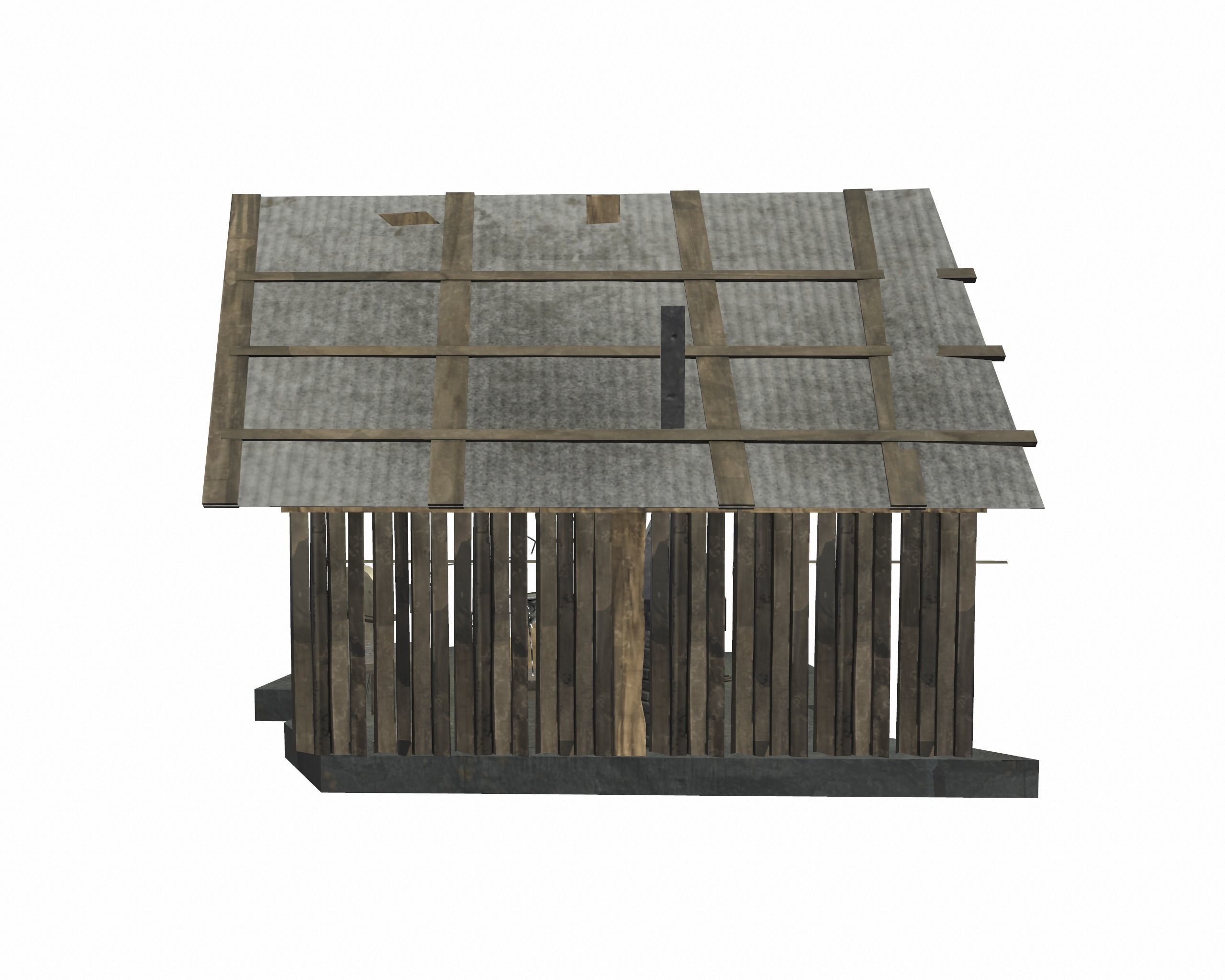 Low Poly Blacksmith Shop Low-poly 3D model_2