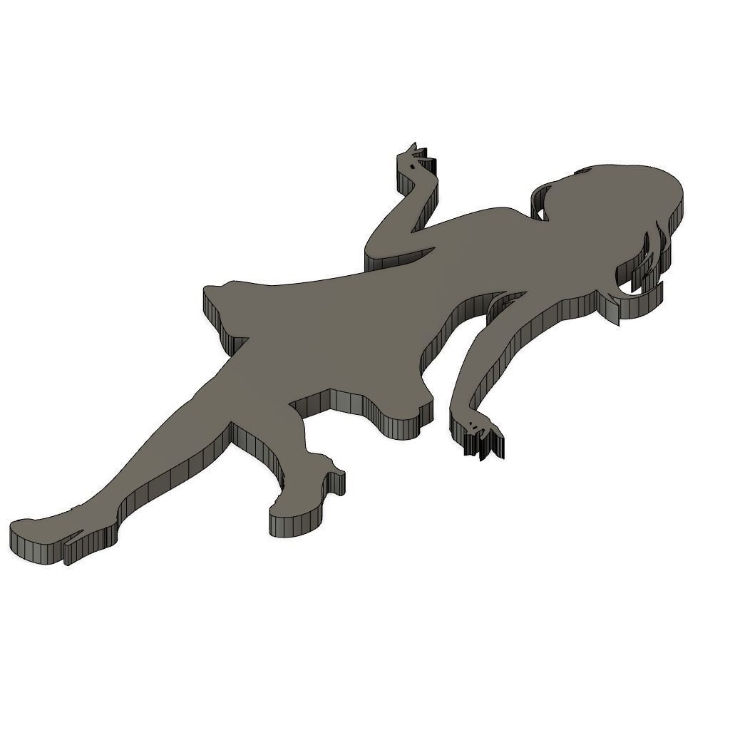 Girl Silhouette Wall Art 3D print model_1