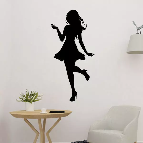 Girl Silhouette Wall Art 3D print model_0