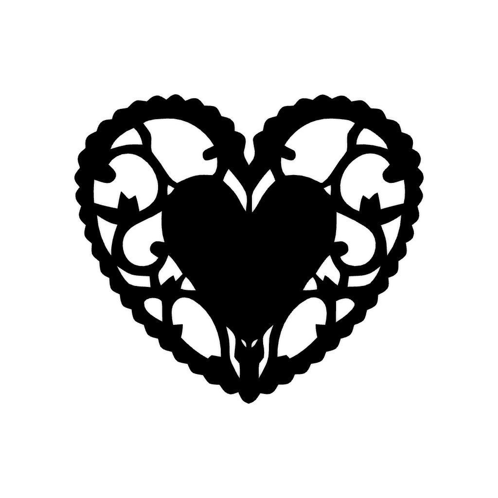 6 Different Hearts Motif 3D print model_3