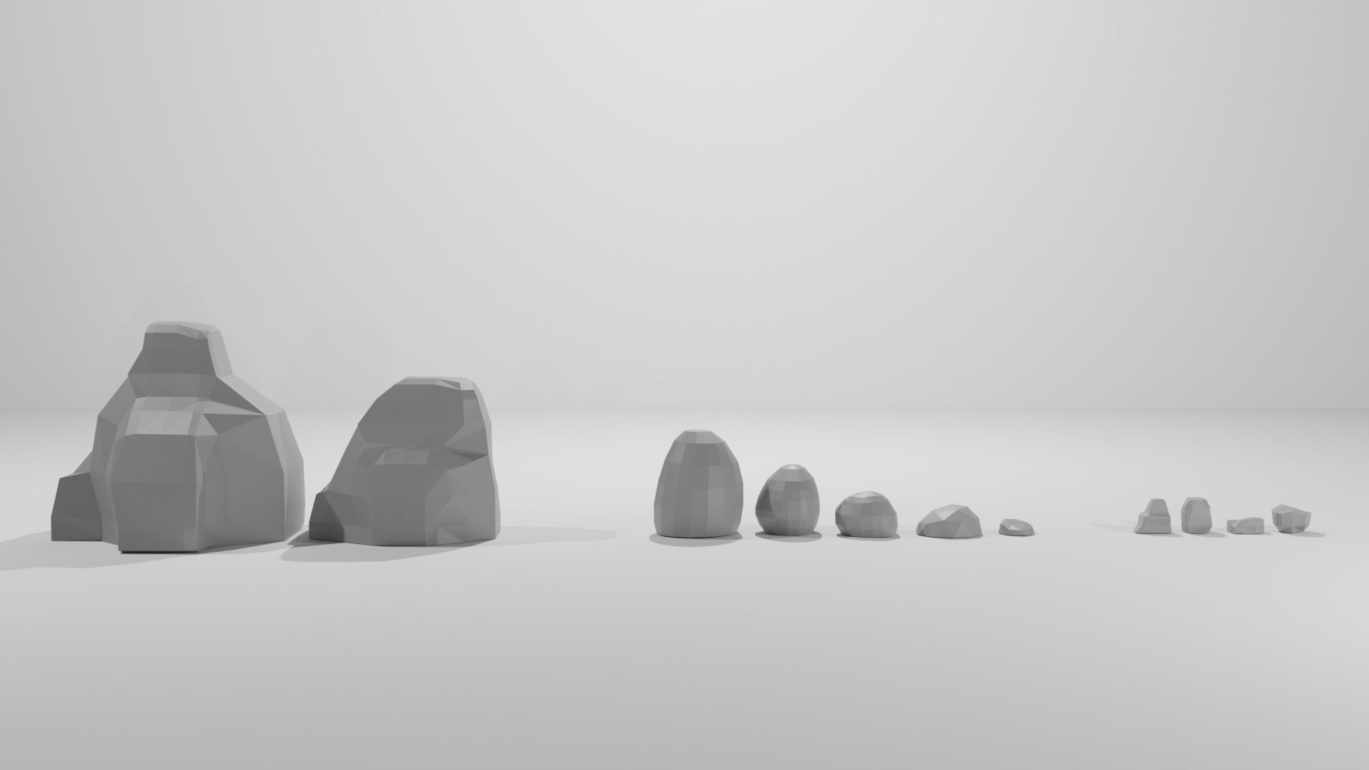 low poly trees pair of made from polygons Low-poly 3D model_8