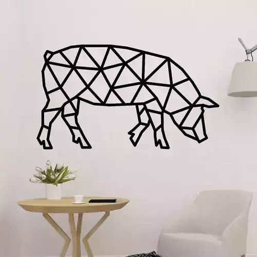Pig Polygonal Wall Decor