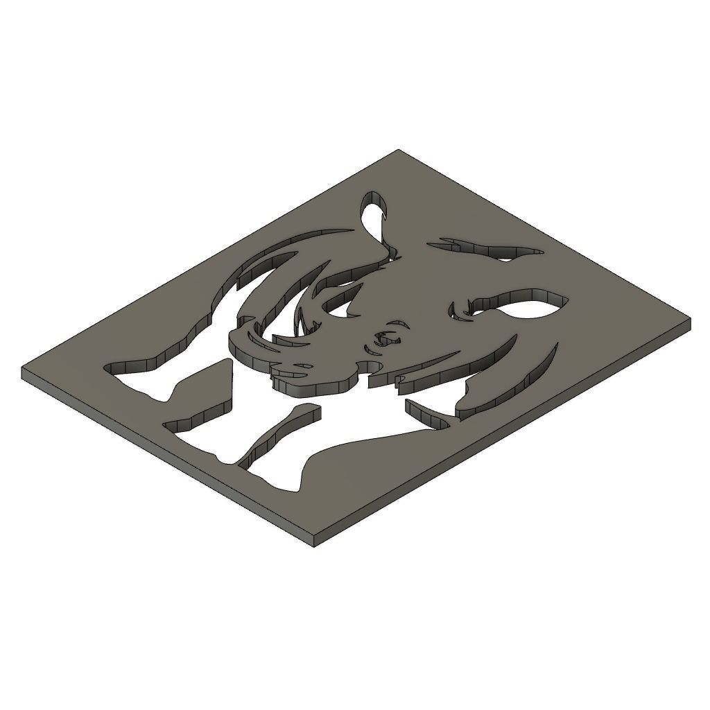 Rhino Wall Decor 3D print model_2