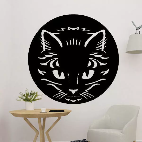 Cat Face Decoration 2D 3D print model_0