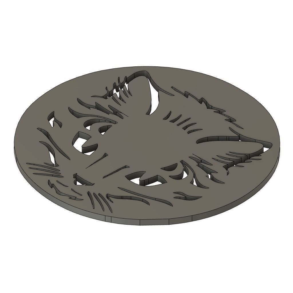 Cat Face Decoration 2D 3D print model_2