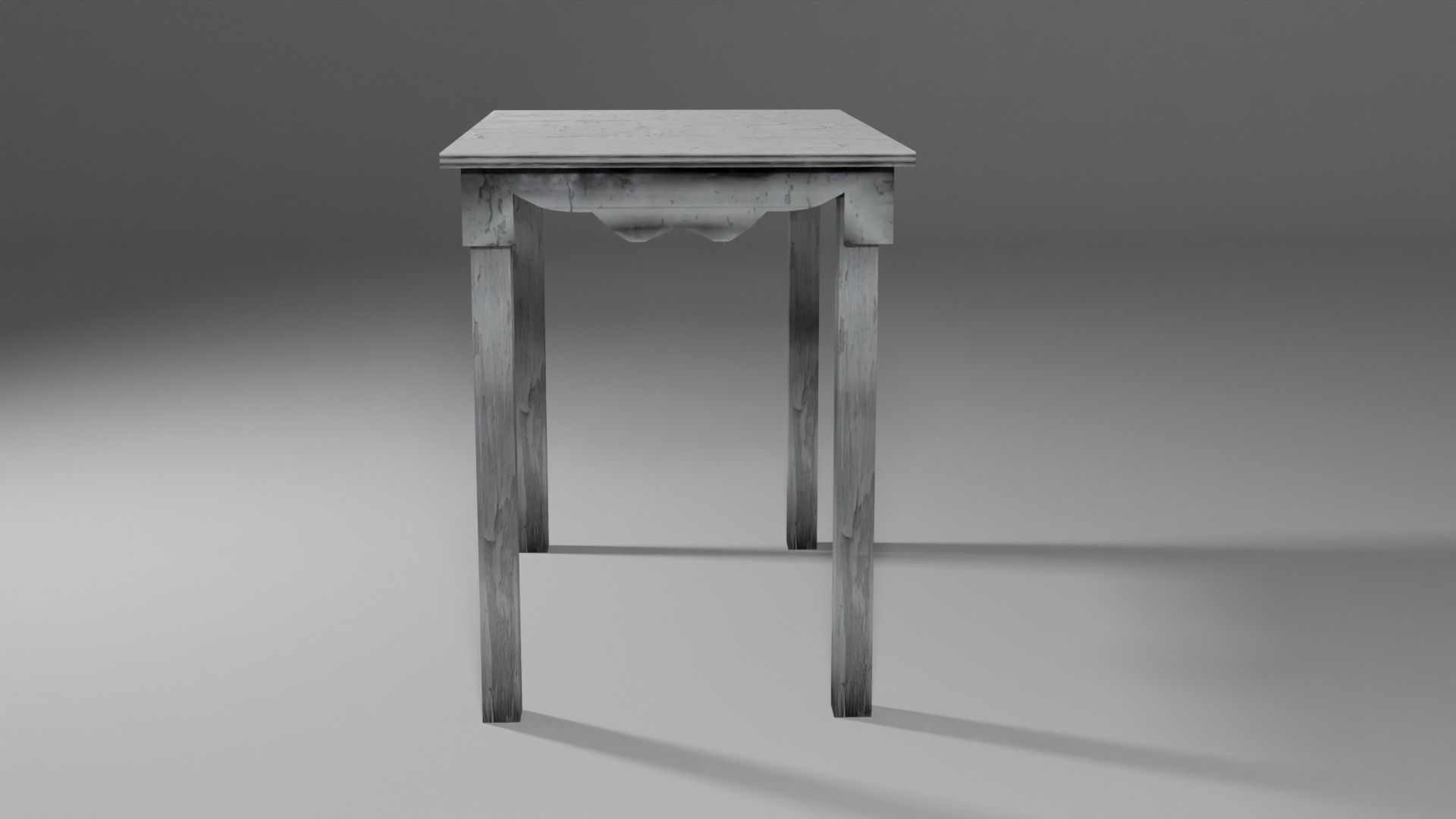 Rustic White Table Free low-poly 3D model_2