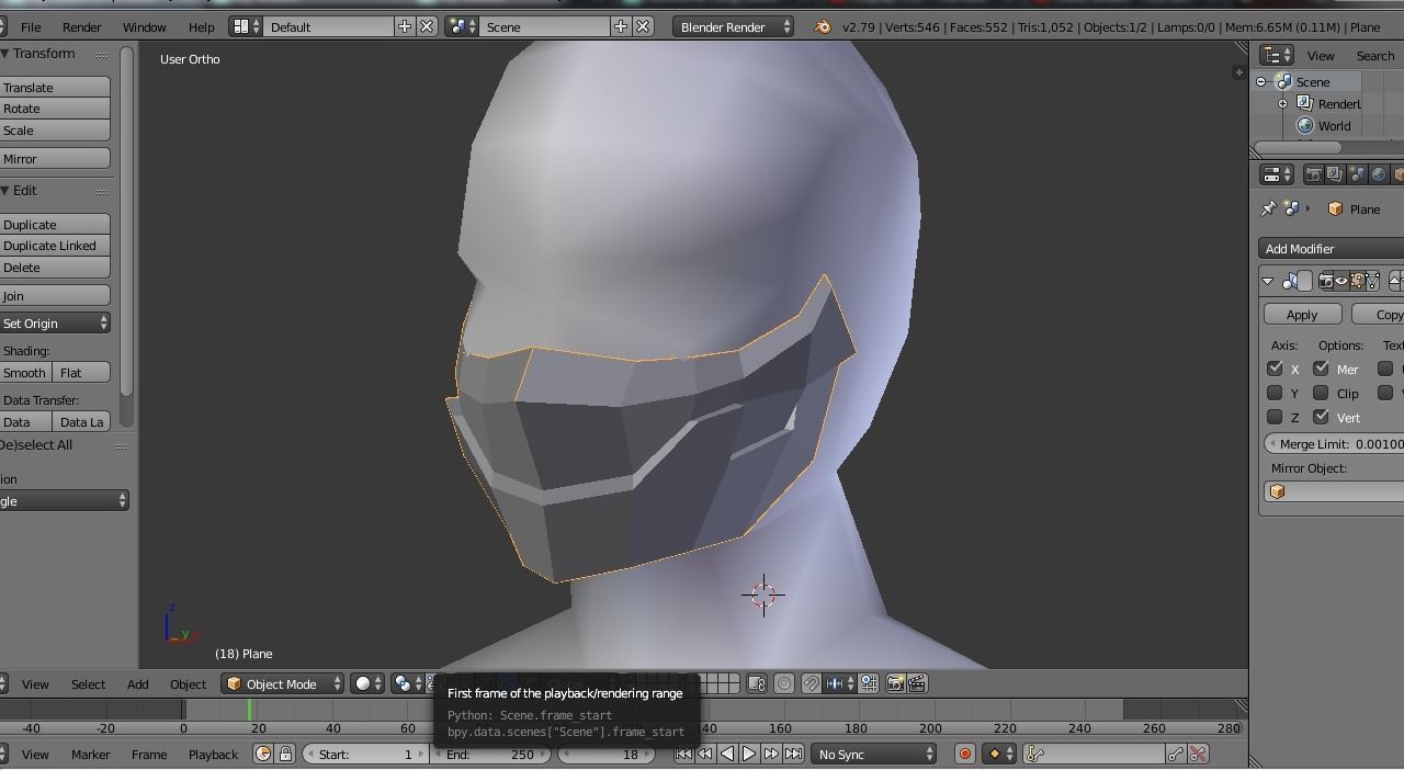 Stagnant Water Mask Worn and Torn Newbie 3D Model Pepakura 3D print model_3
