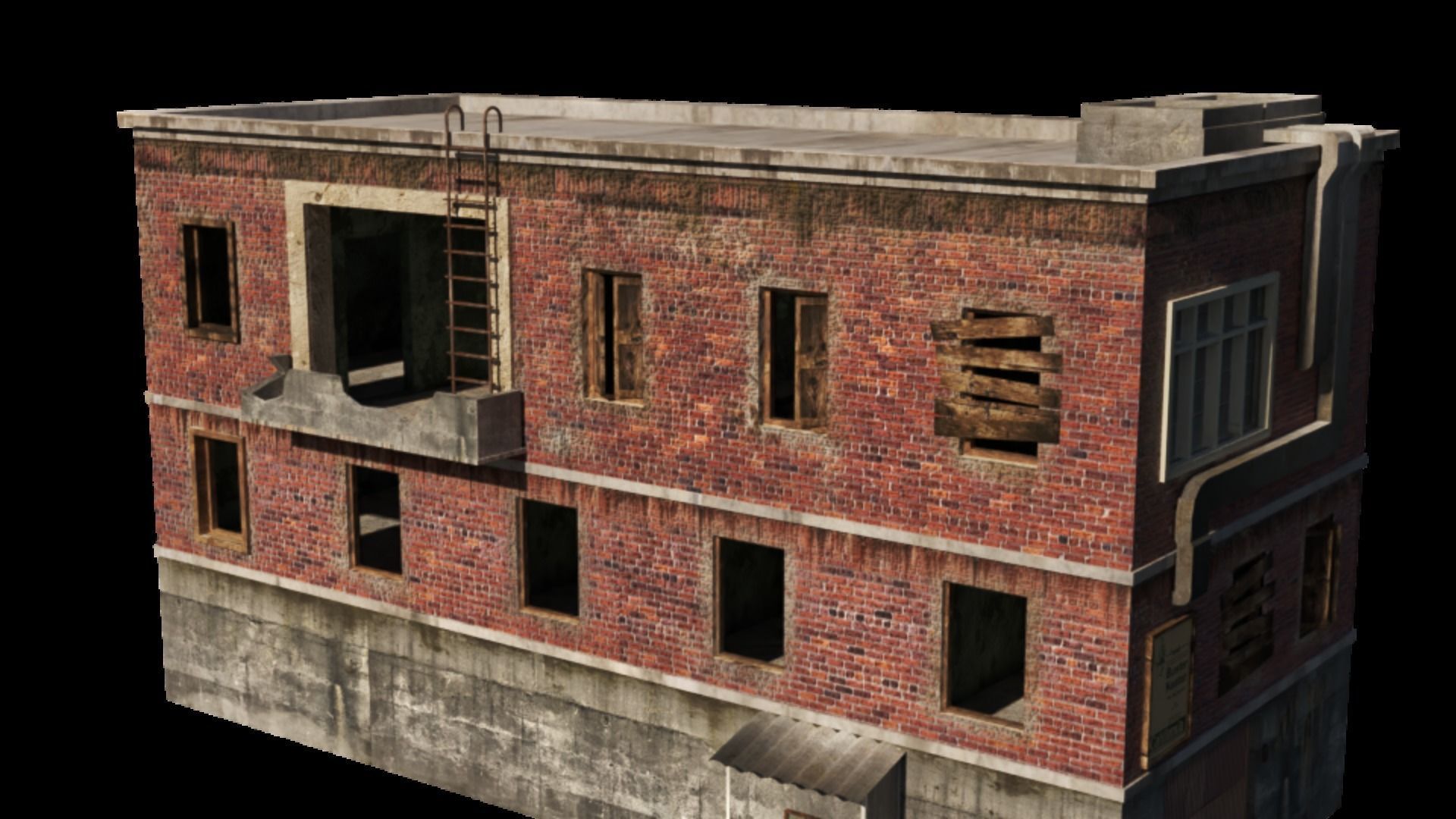 Old style warehouse 3D model_1