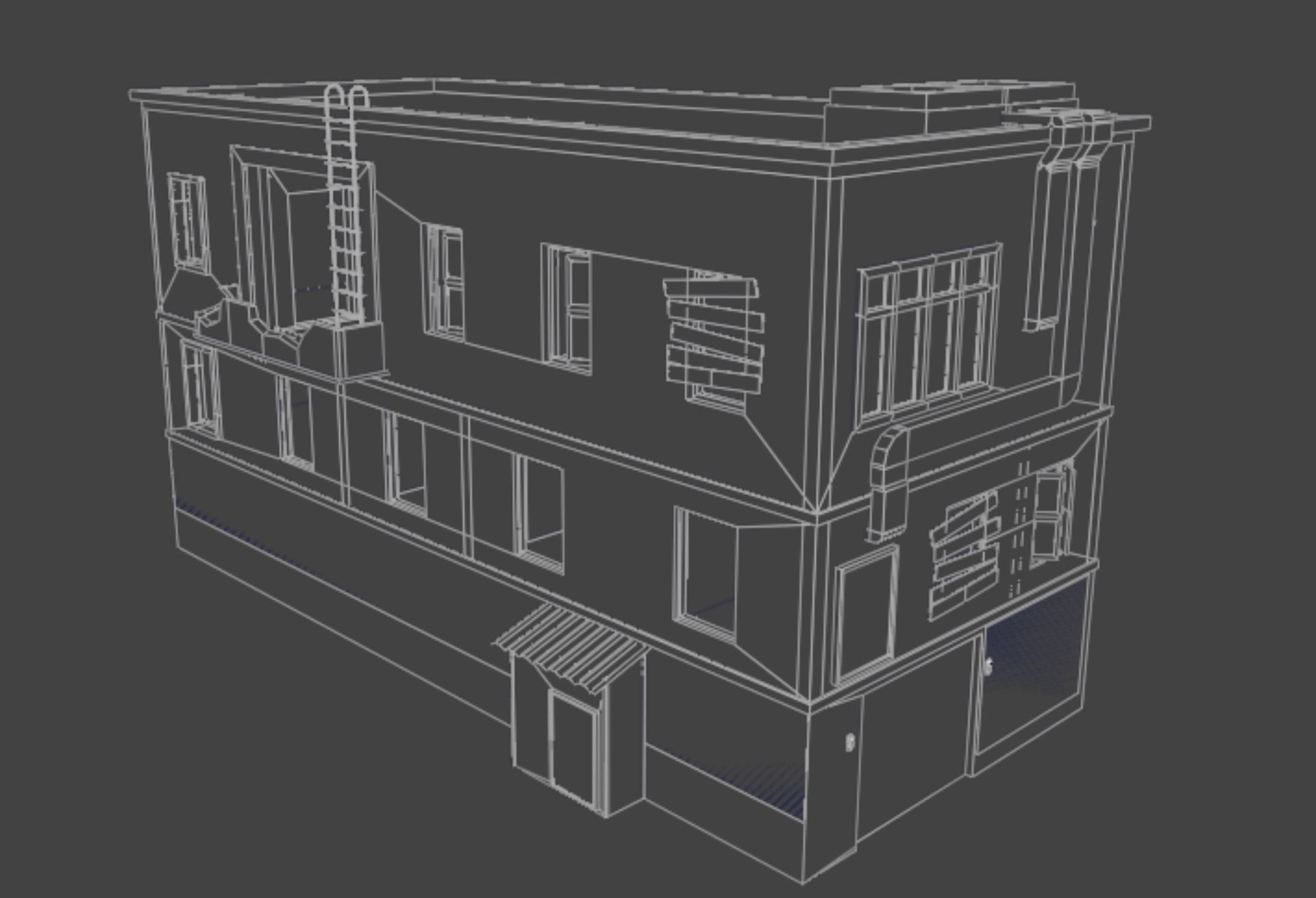 Old style warehouse 3D model_5