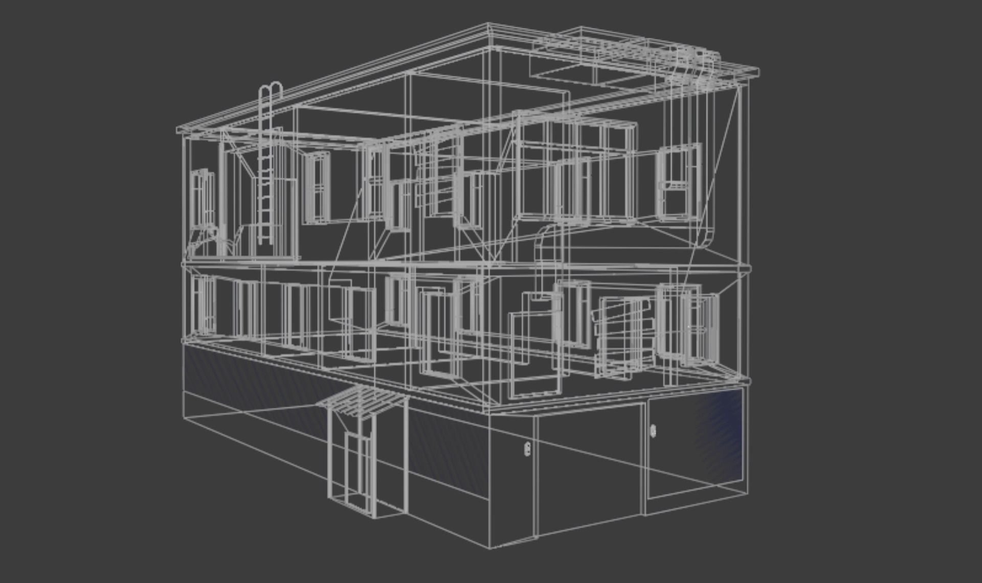 Old style warehouse 3D model_6