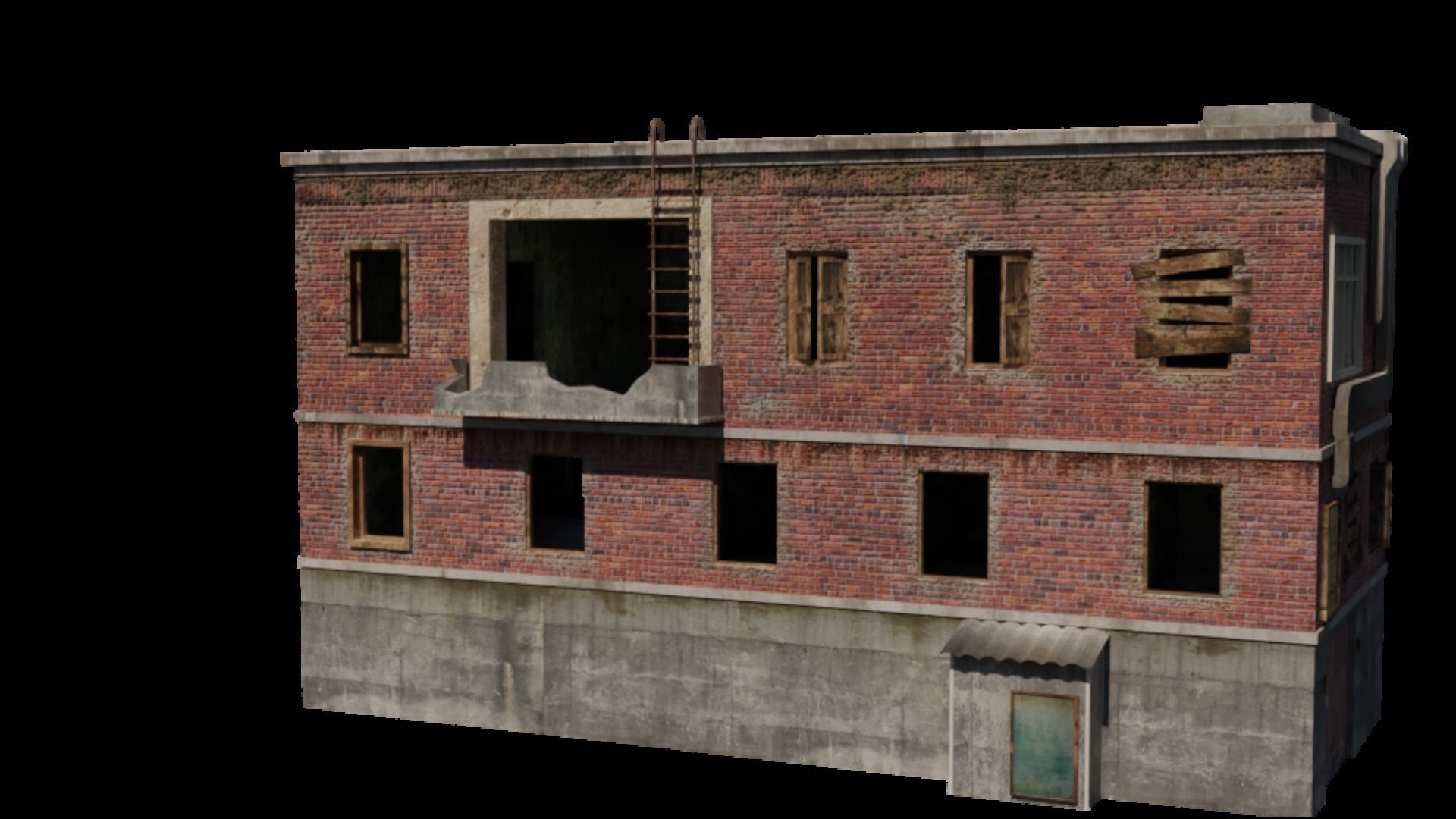 Old style warehouse 3D model_3