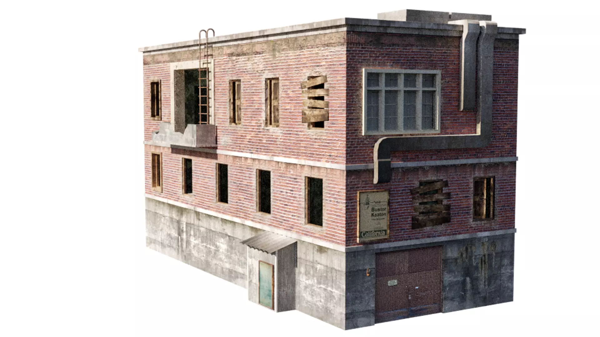 Old style warehouse 3D model_0