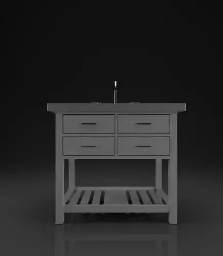 Bathroom Vanity Cabinet - Sleek White