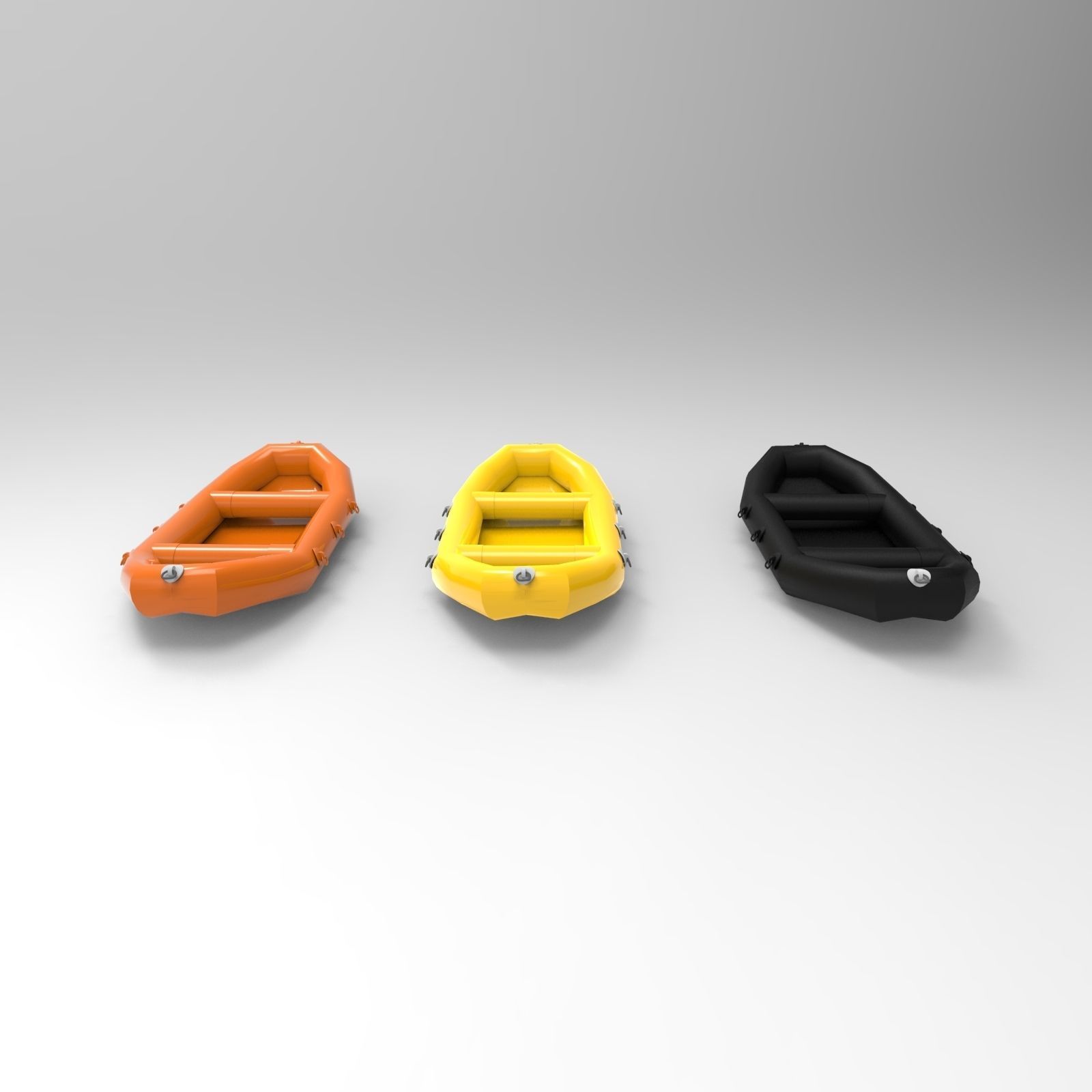 Rubber boat 3D model_1