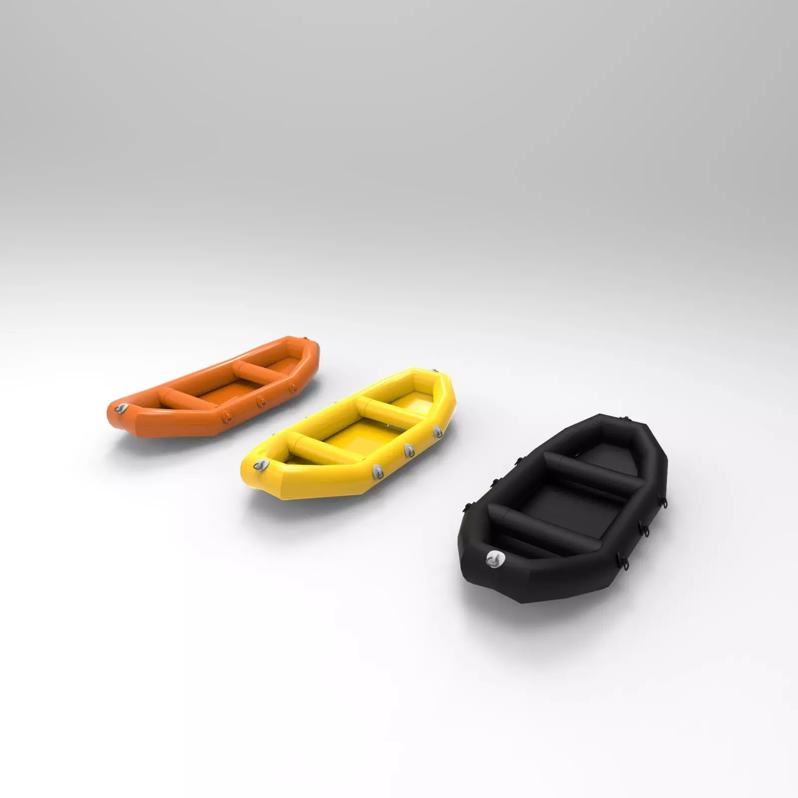 Rubber boat 3D model_0