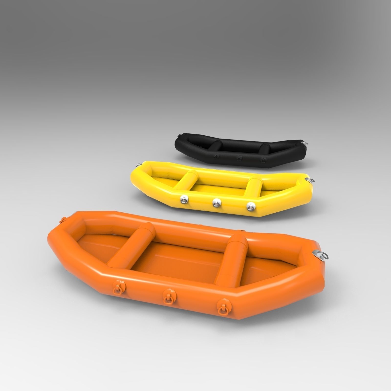 Rubber boat 3D model_3