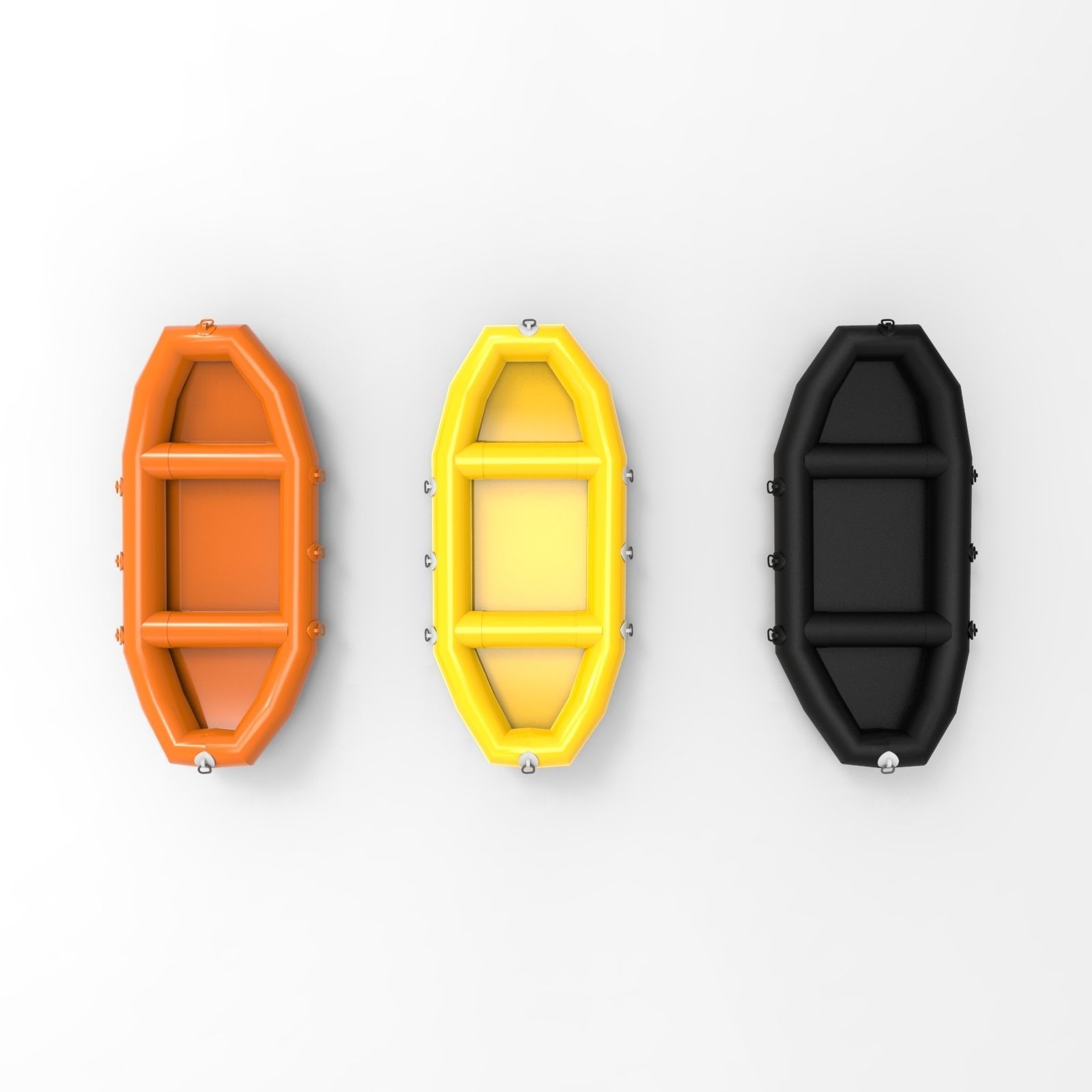 Rubber boat 3D model_2