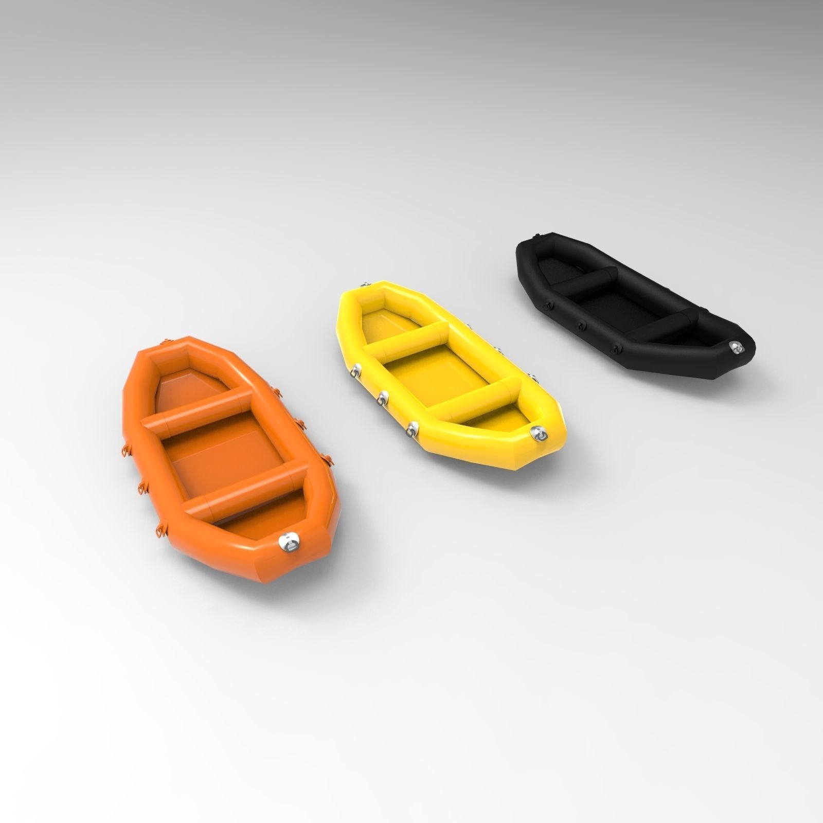 Rubber boat 3D model_4