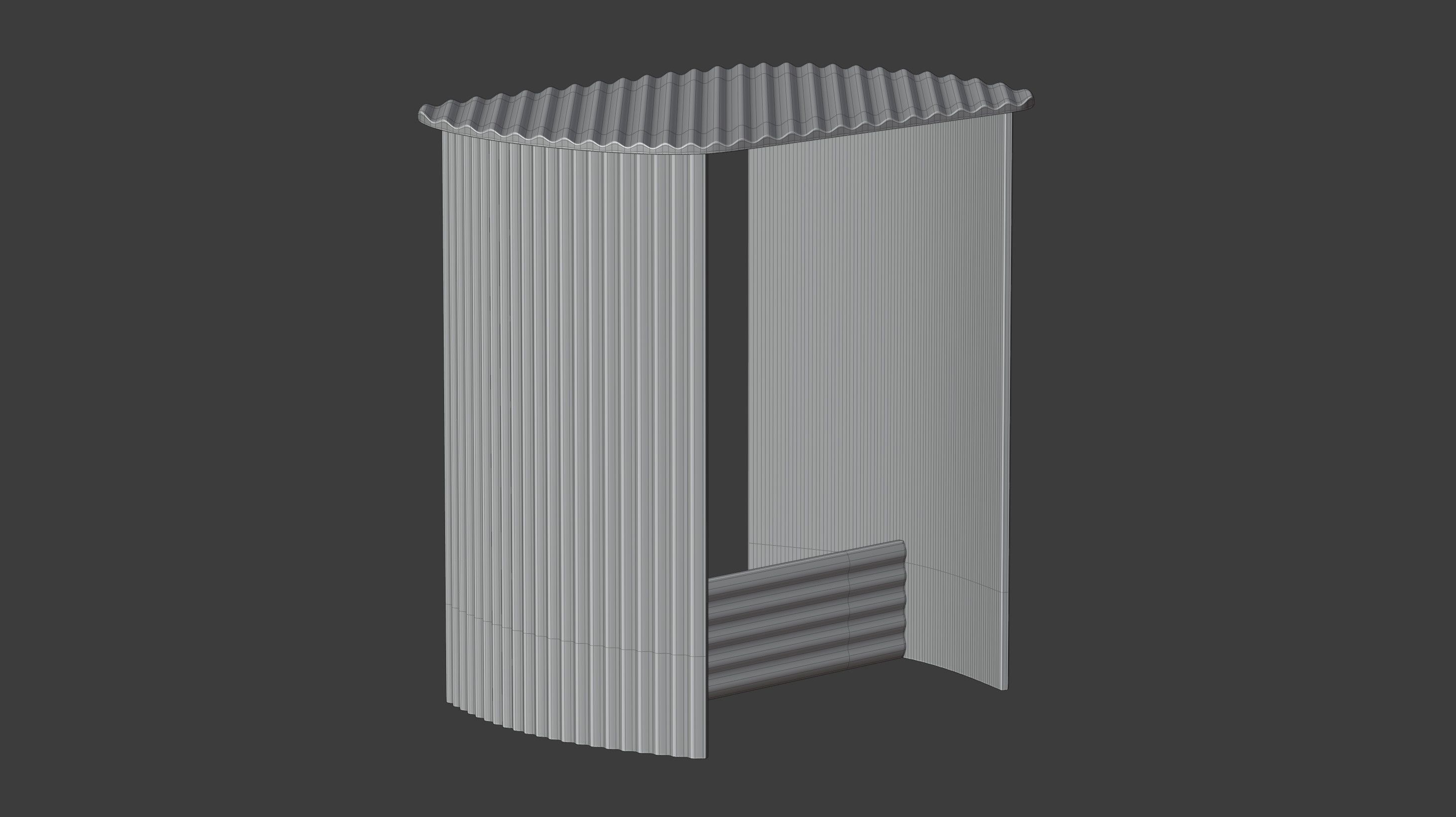 Fluted Side Table 3D model_16
