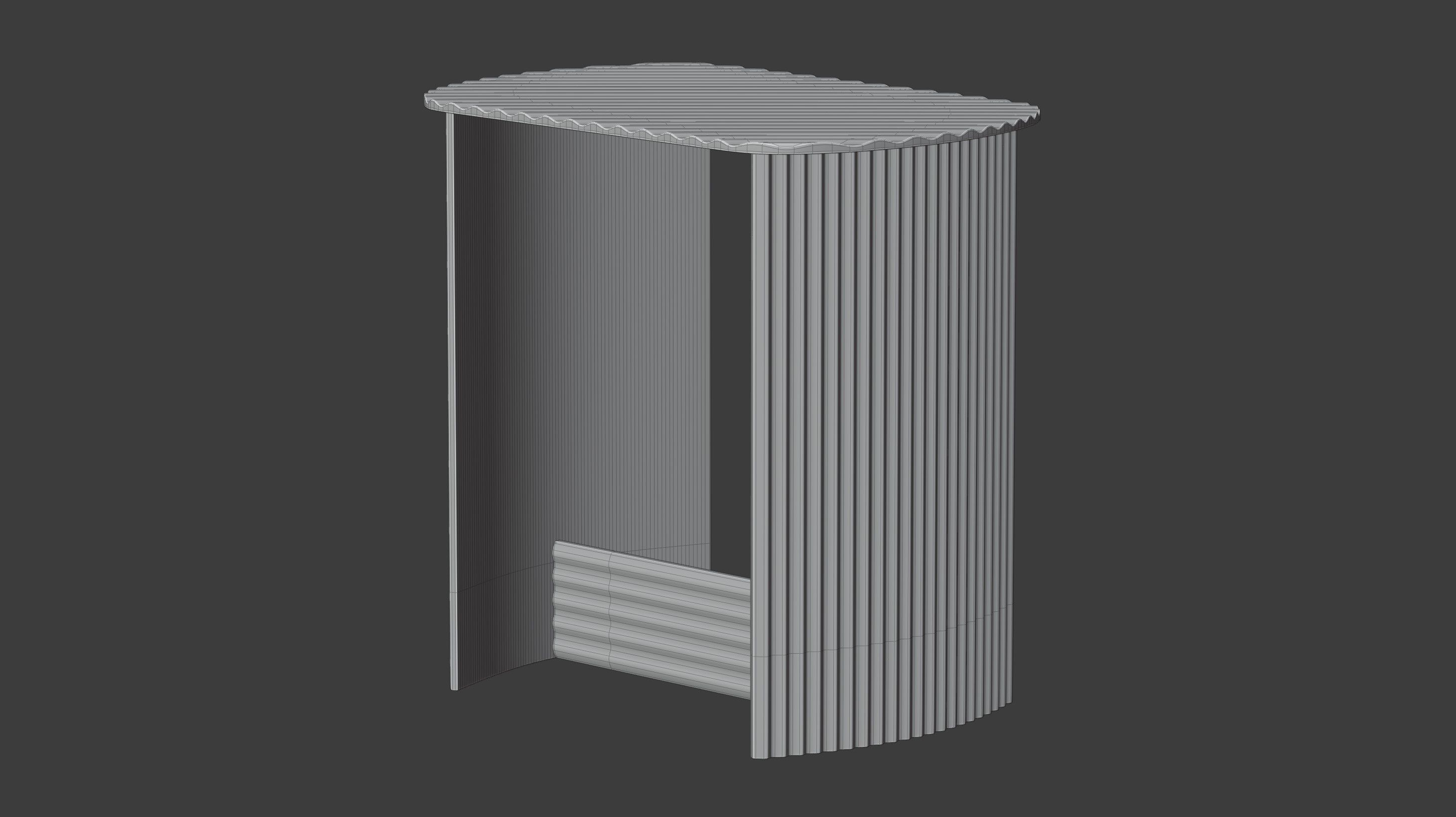 Fluted Side Table 3D model_14