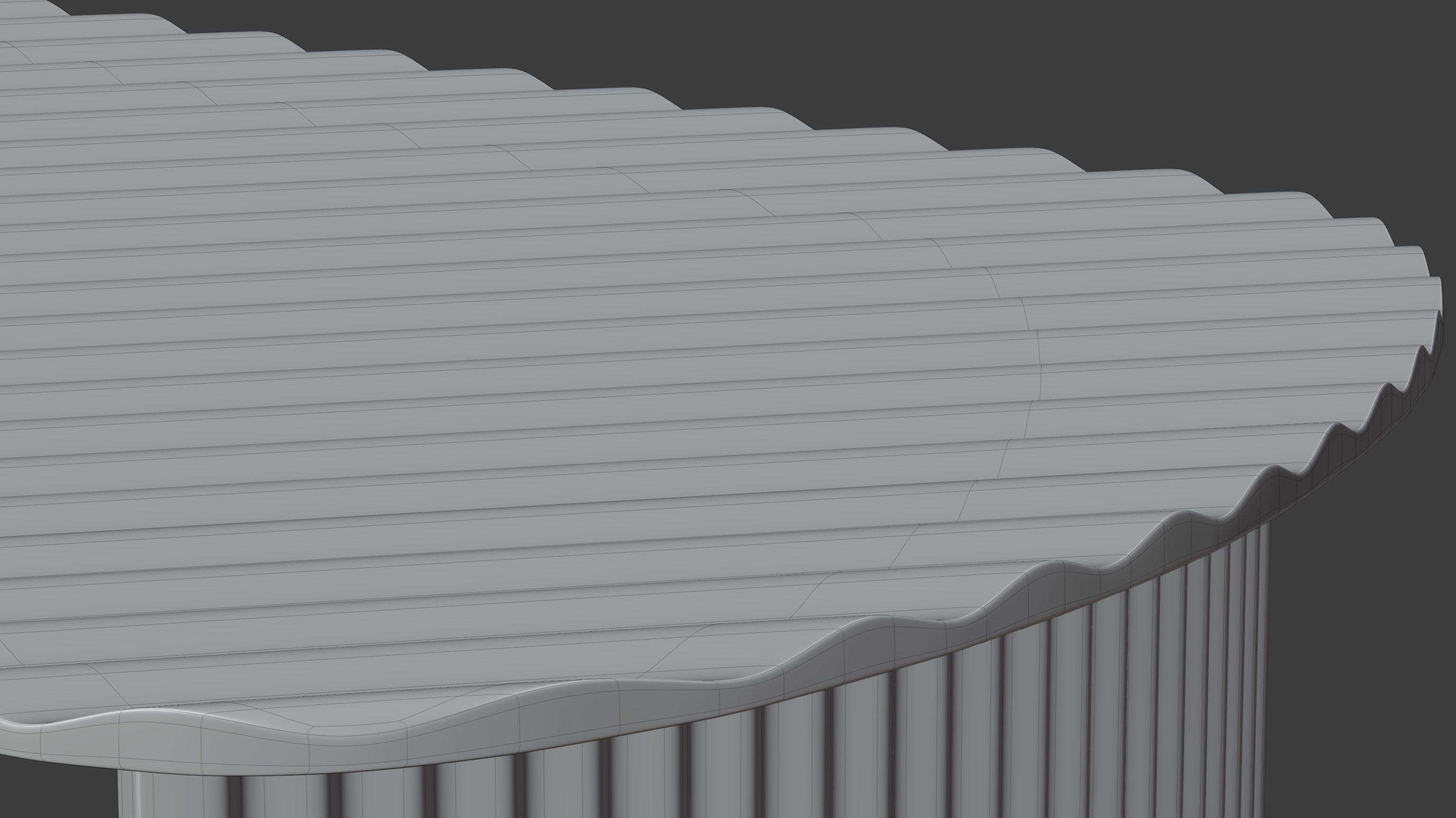 Fluted Side Table 3D model_2