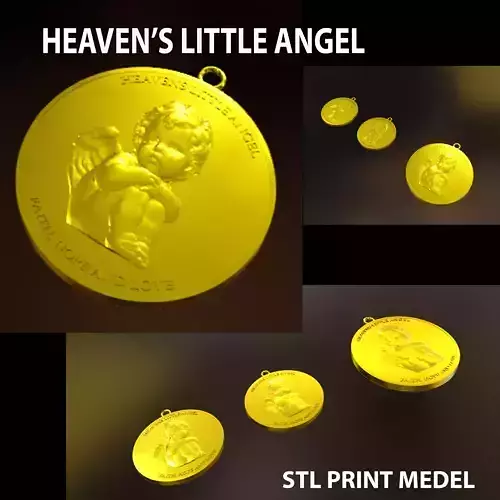 My Little Angel Pendant earing set 3D print model