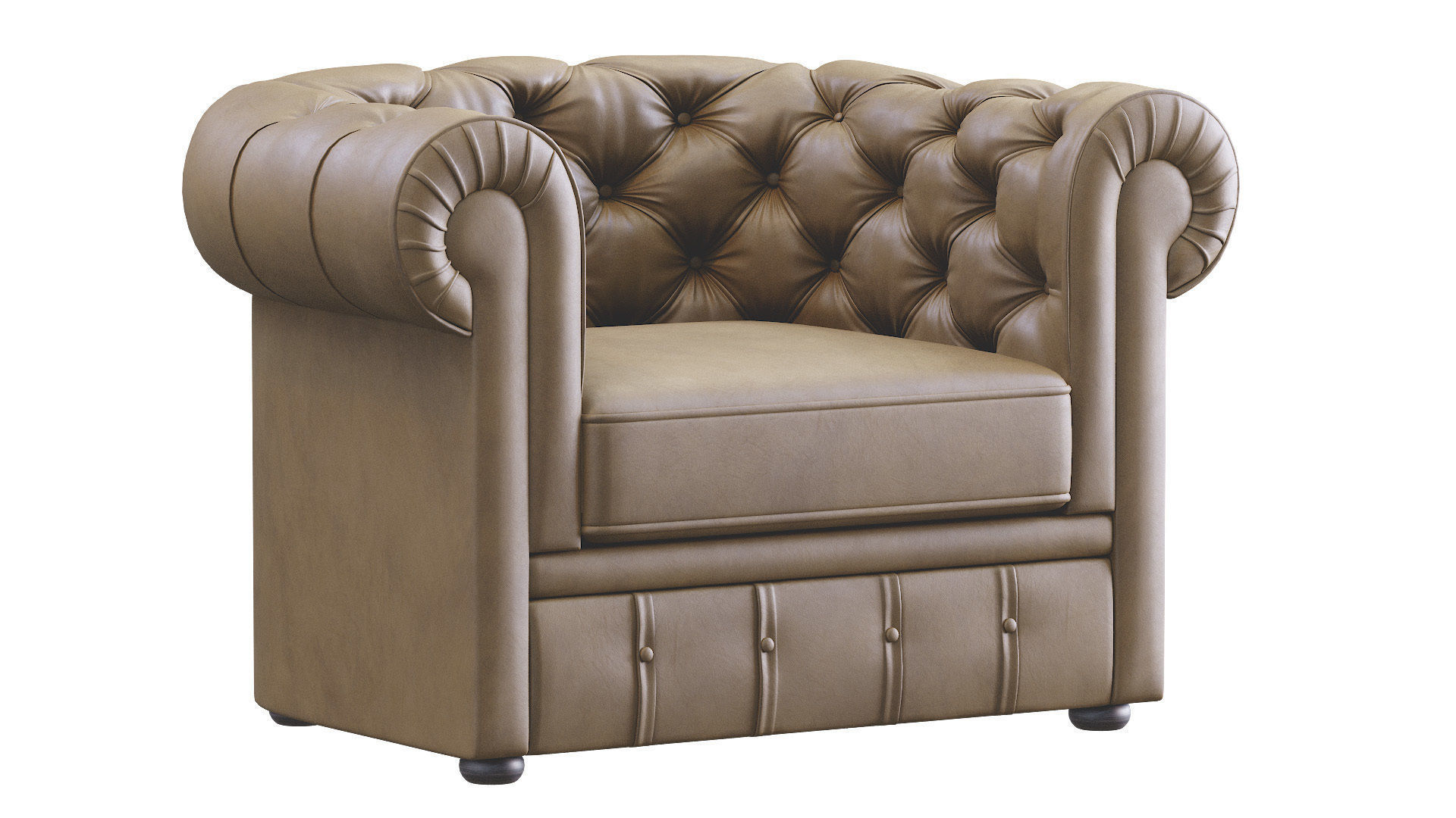 Modern Leather Armchair 3D model_4