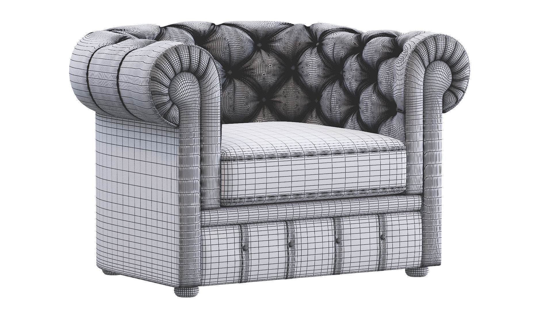 Modern Leather Armchair 3D model_6