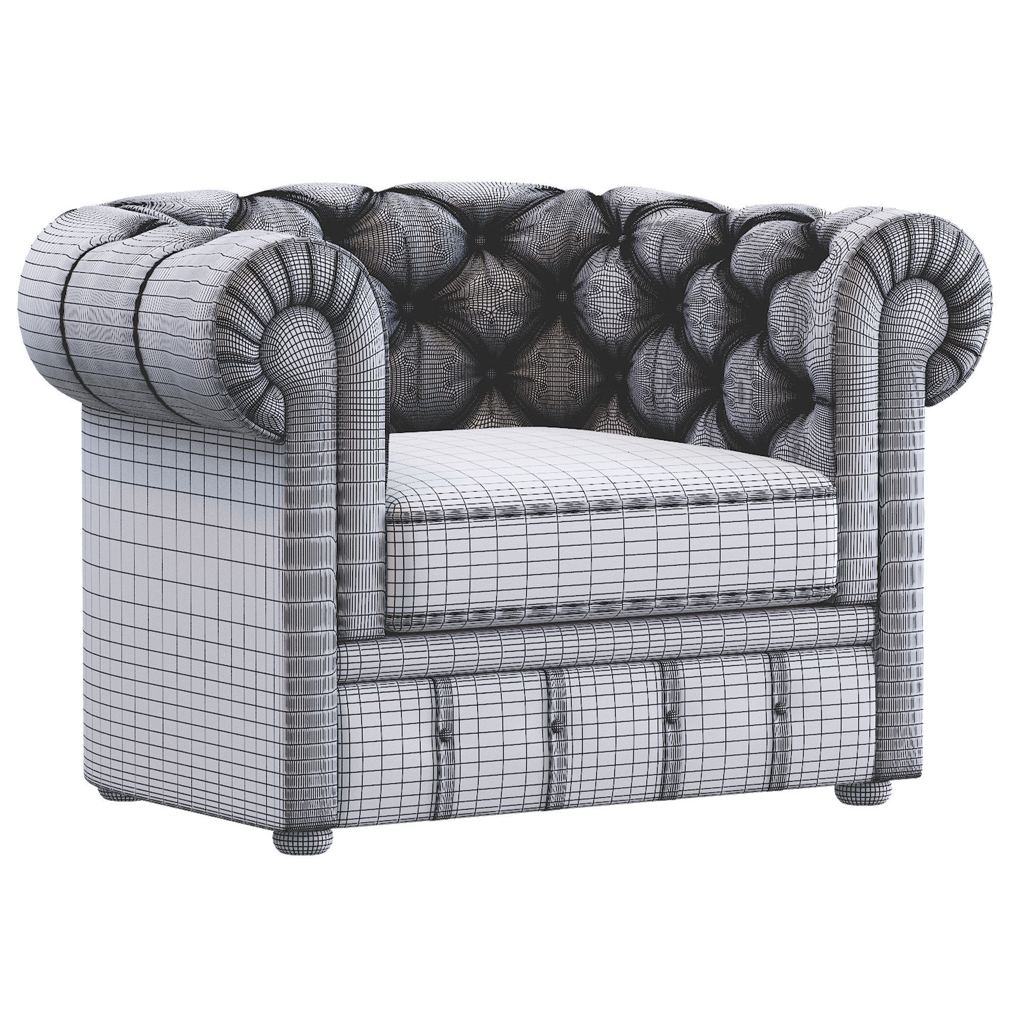 Modern Leather Armchair 3D model_3