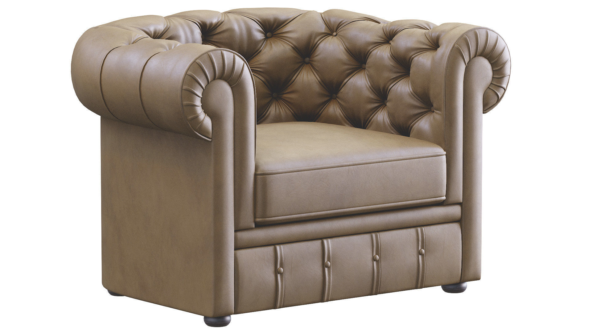 Modern Leather Armchair 3D model_7