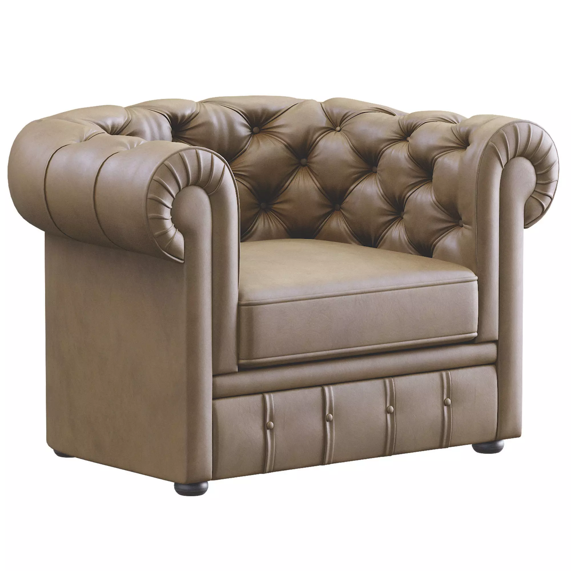 Modern Leather Armchair 3D model_0