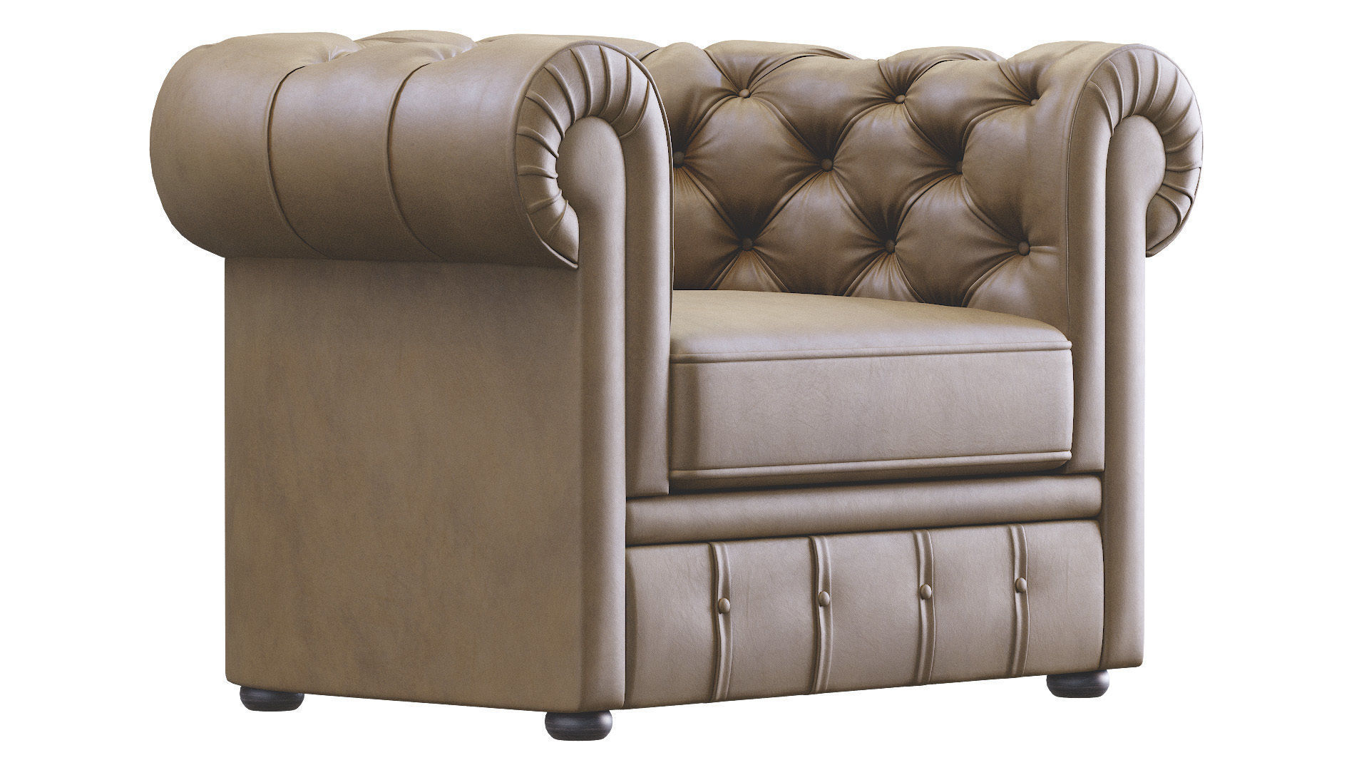 Modern Leather Armchair 3D model_8