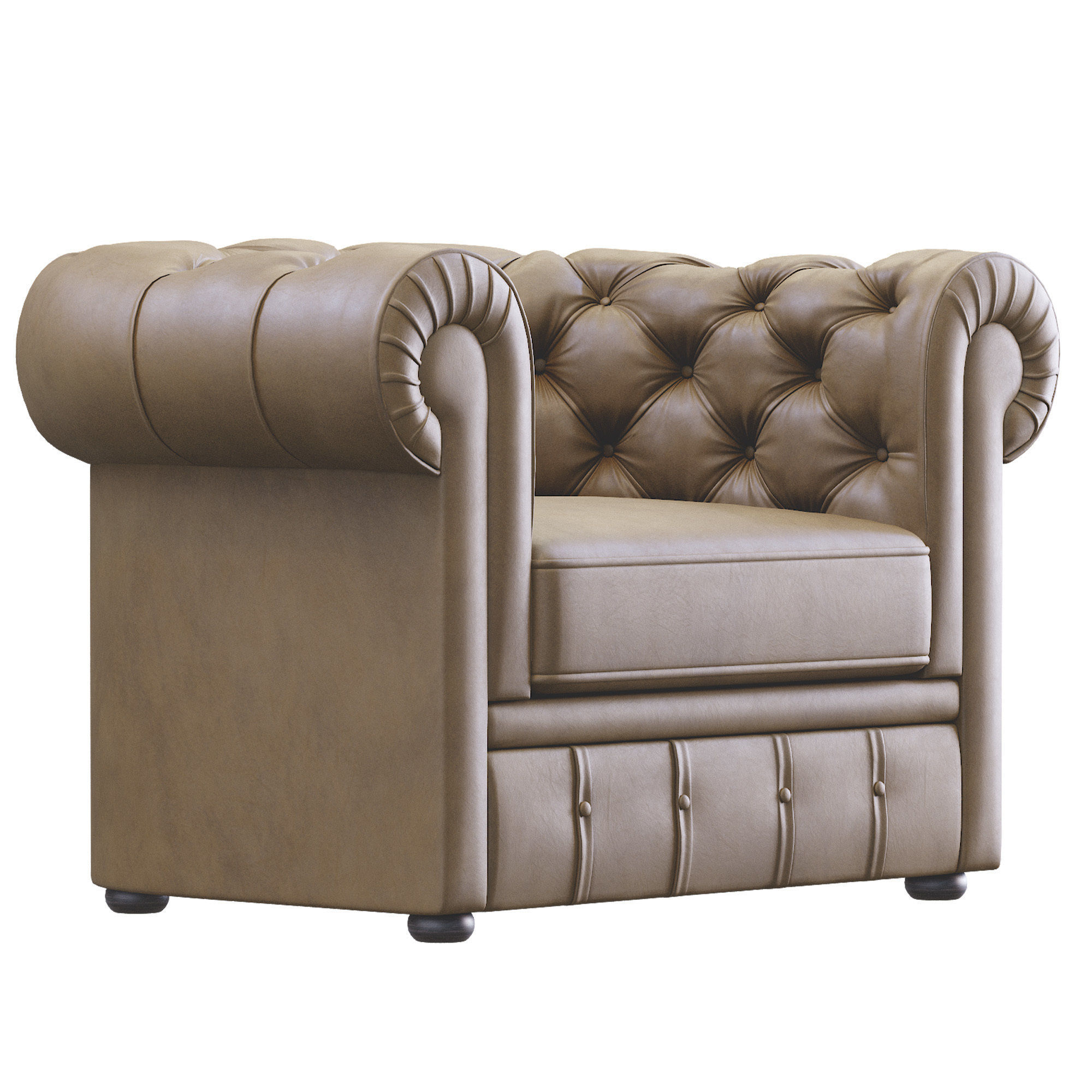 Modern Leather Armchair 3D model_1