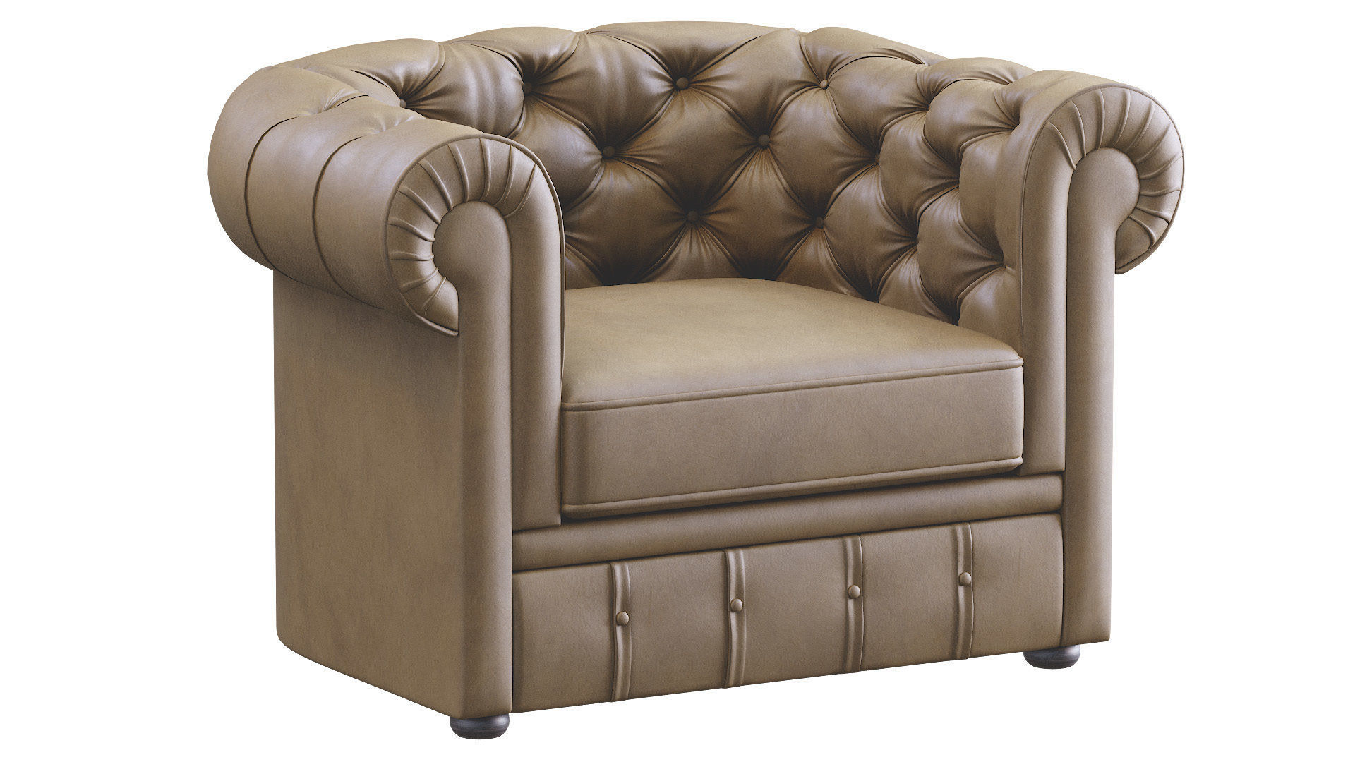 Modern Leather Armchair 3D model_5