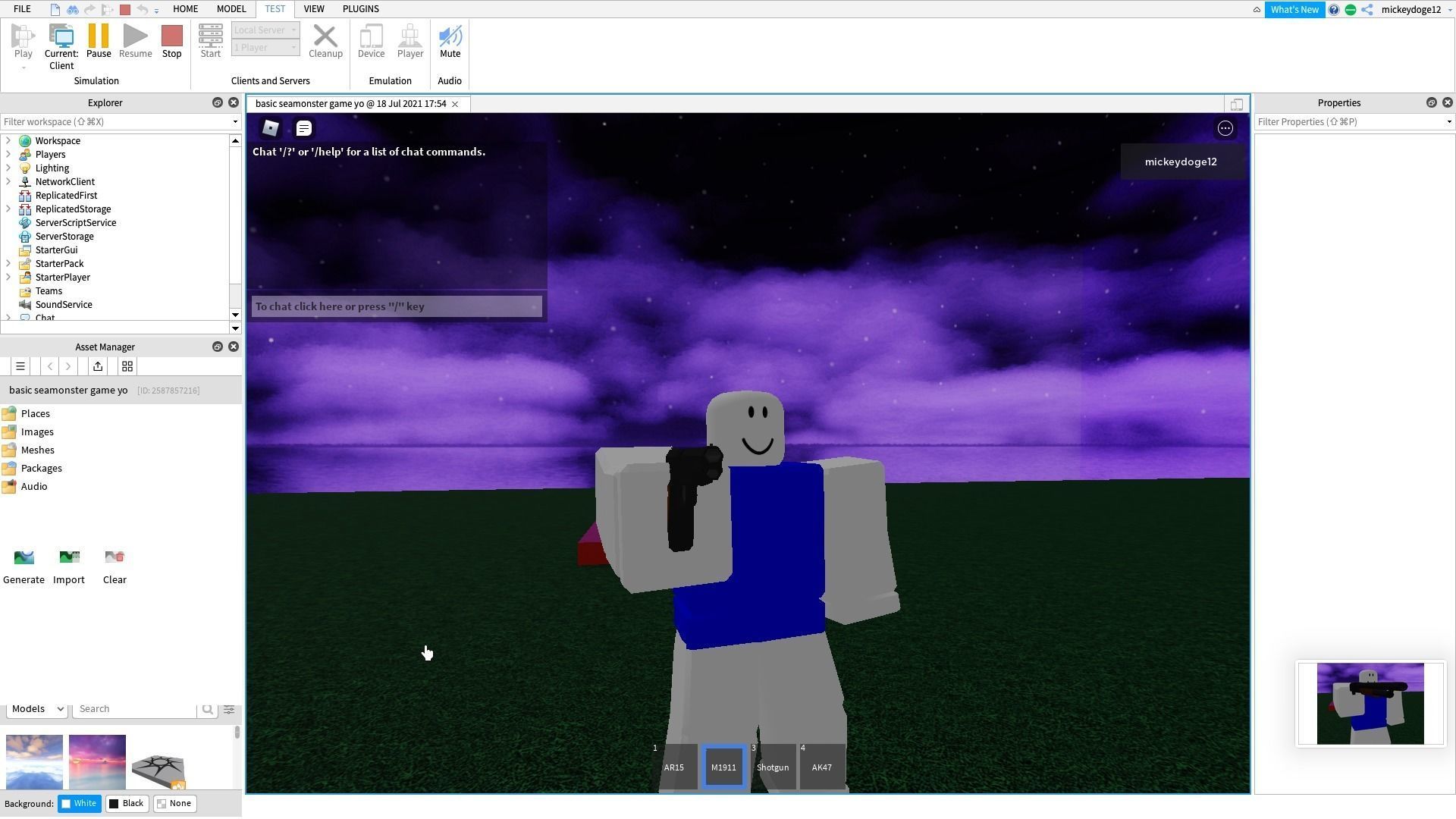 Low-Poly Pistol gun Low-poly 3D model_9