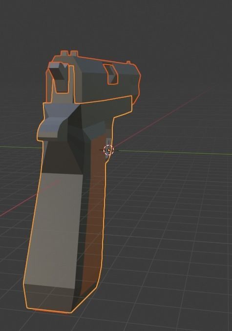 Low-Poly Pistol gun Low-poly 3D model_4