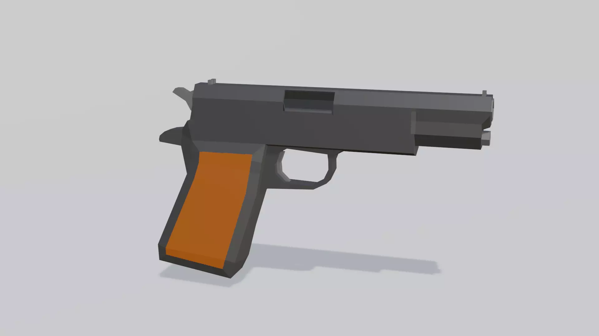 Low-Poly Pistol gun Low-poly 3D model_0