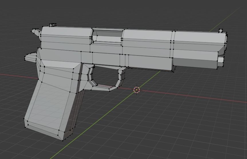 Low-Poly Pistol gun Low-poly 3D model_5