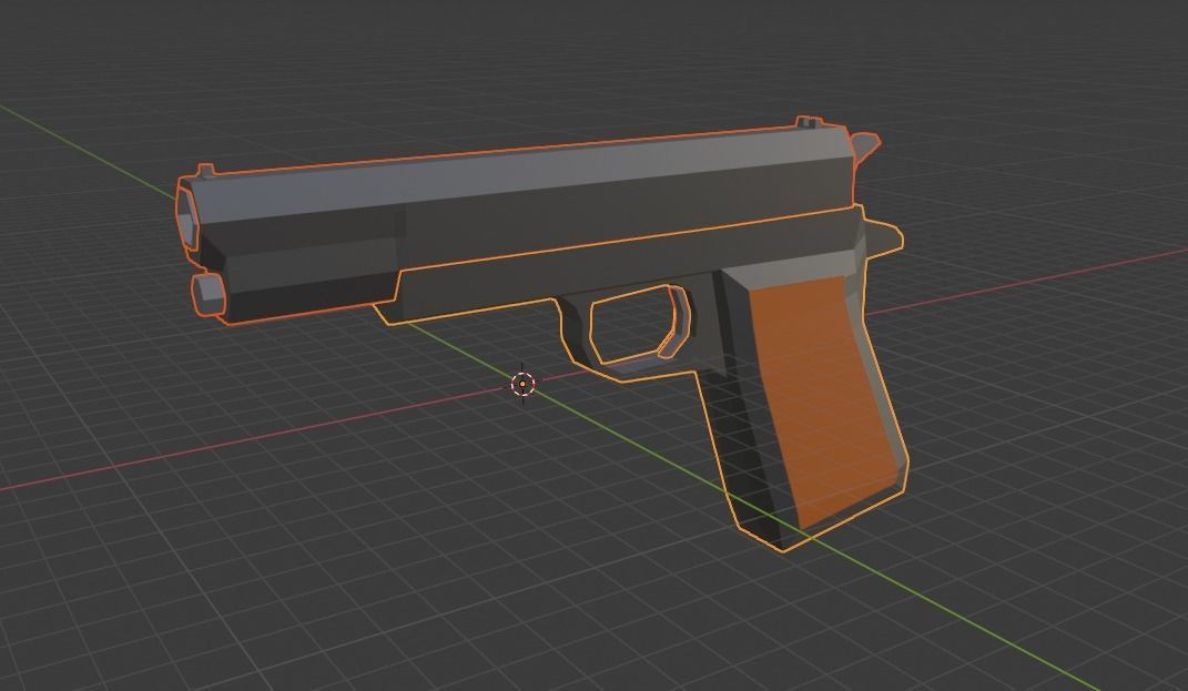Low-Poly Pistol gun Low-poly 3D model_3