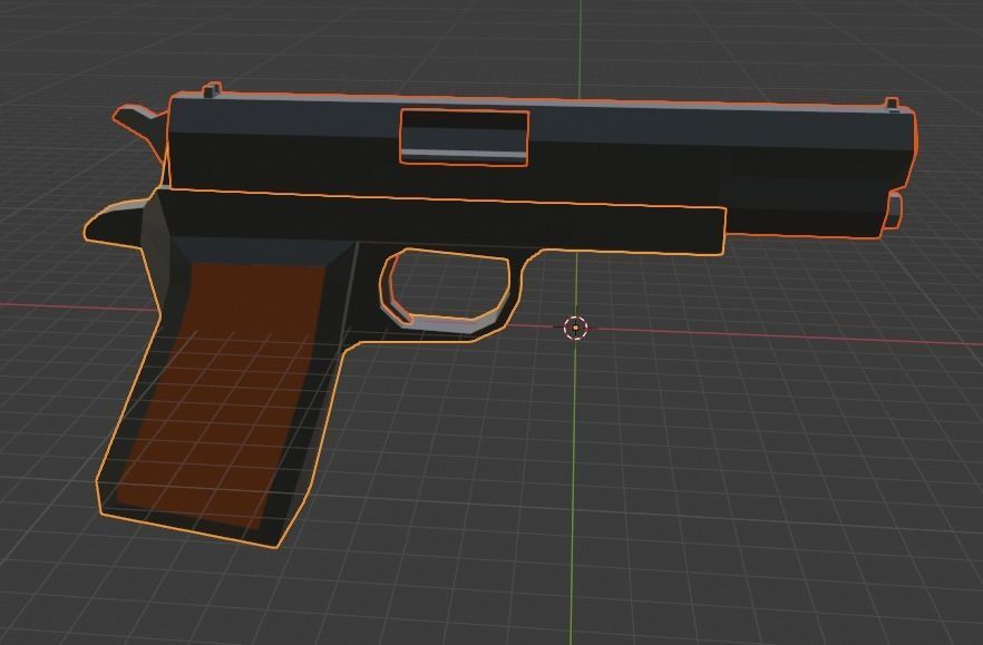 Low-Poly Pistol gun Low-poly 3D model_1