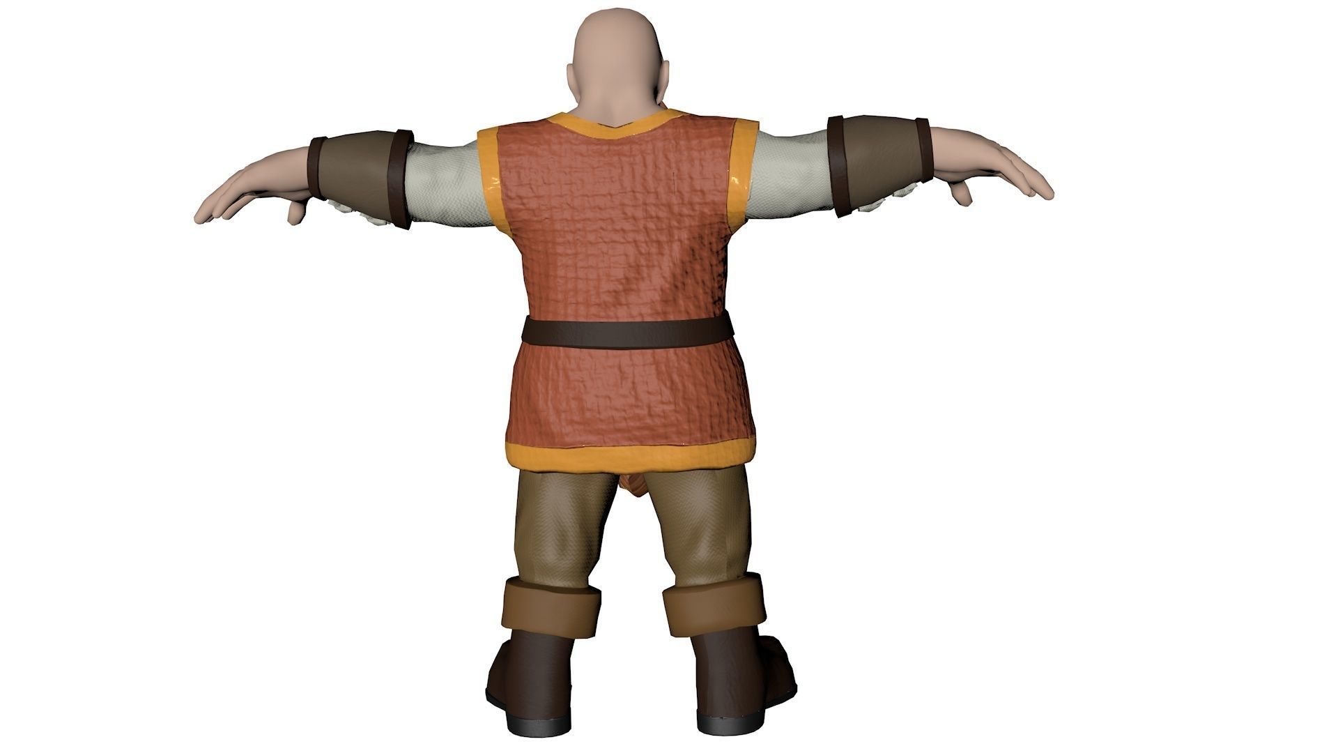 Dwarf viking with long beard Low-poly 3D model_2