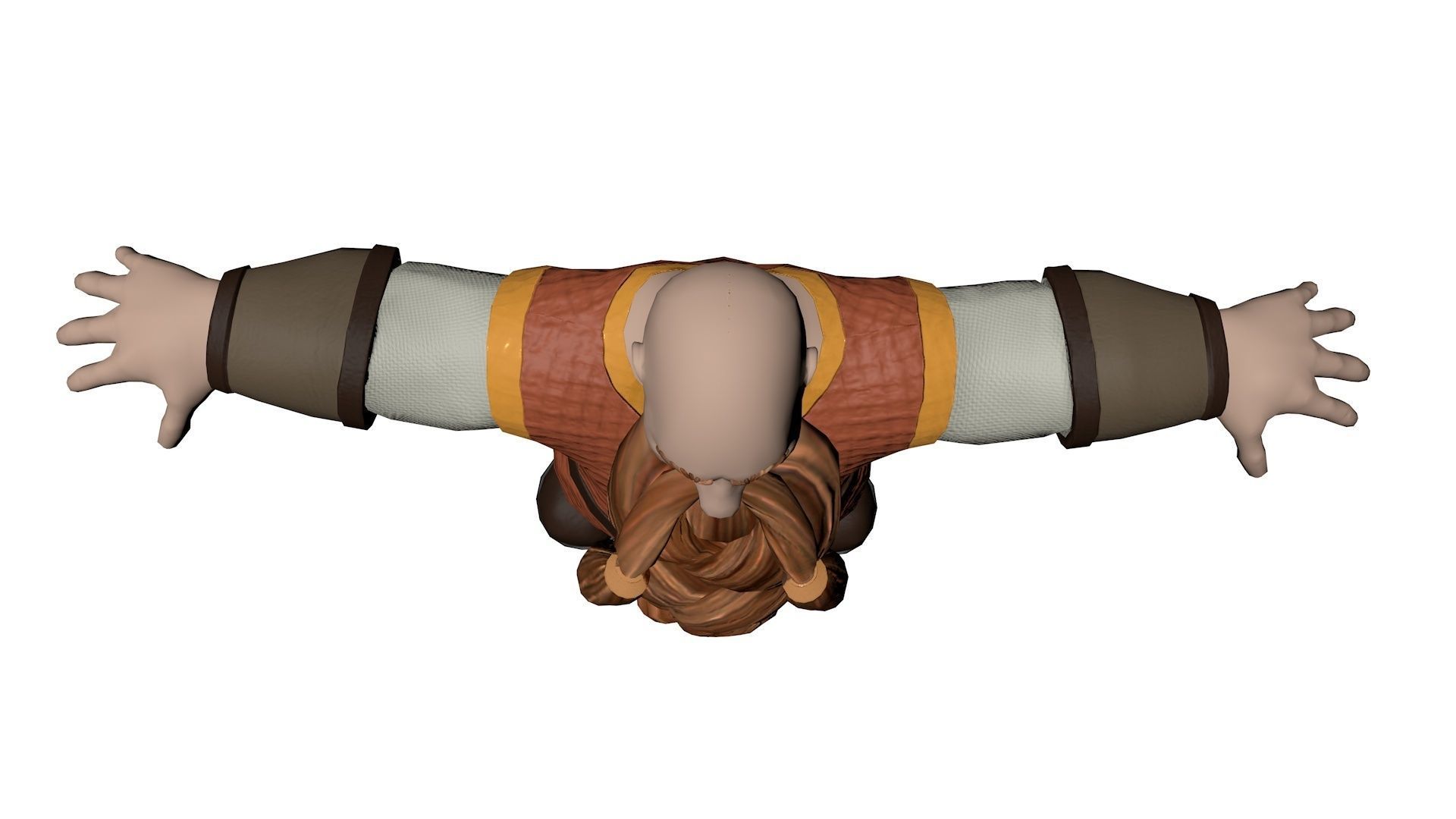 Dwarf viking with long beard Low-poly 3D model_4