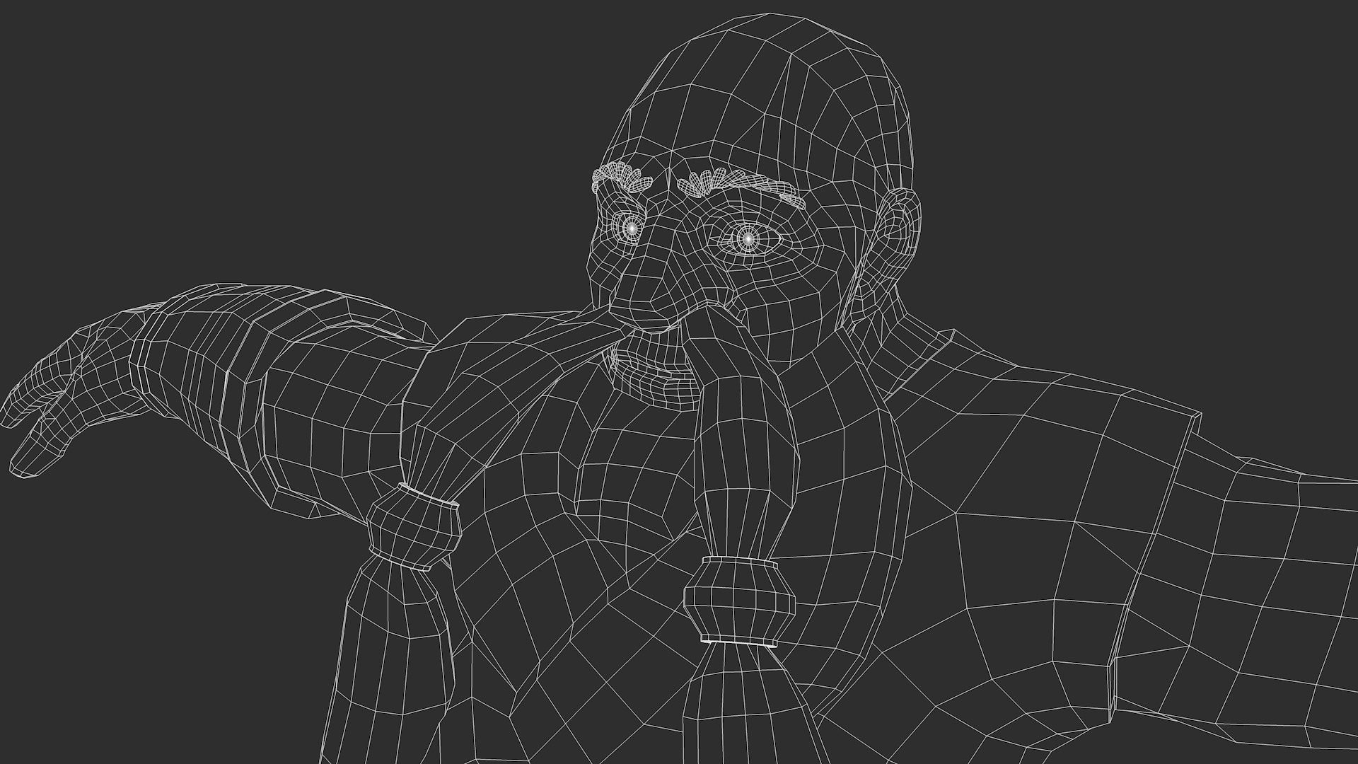 Dwarf viking with long beard Low-poly 3D model_8