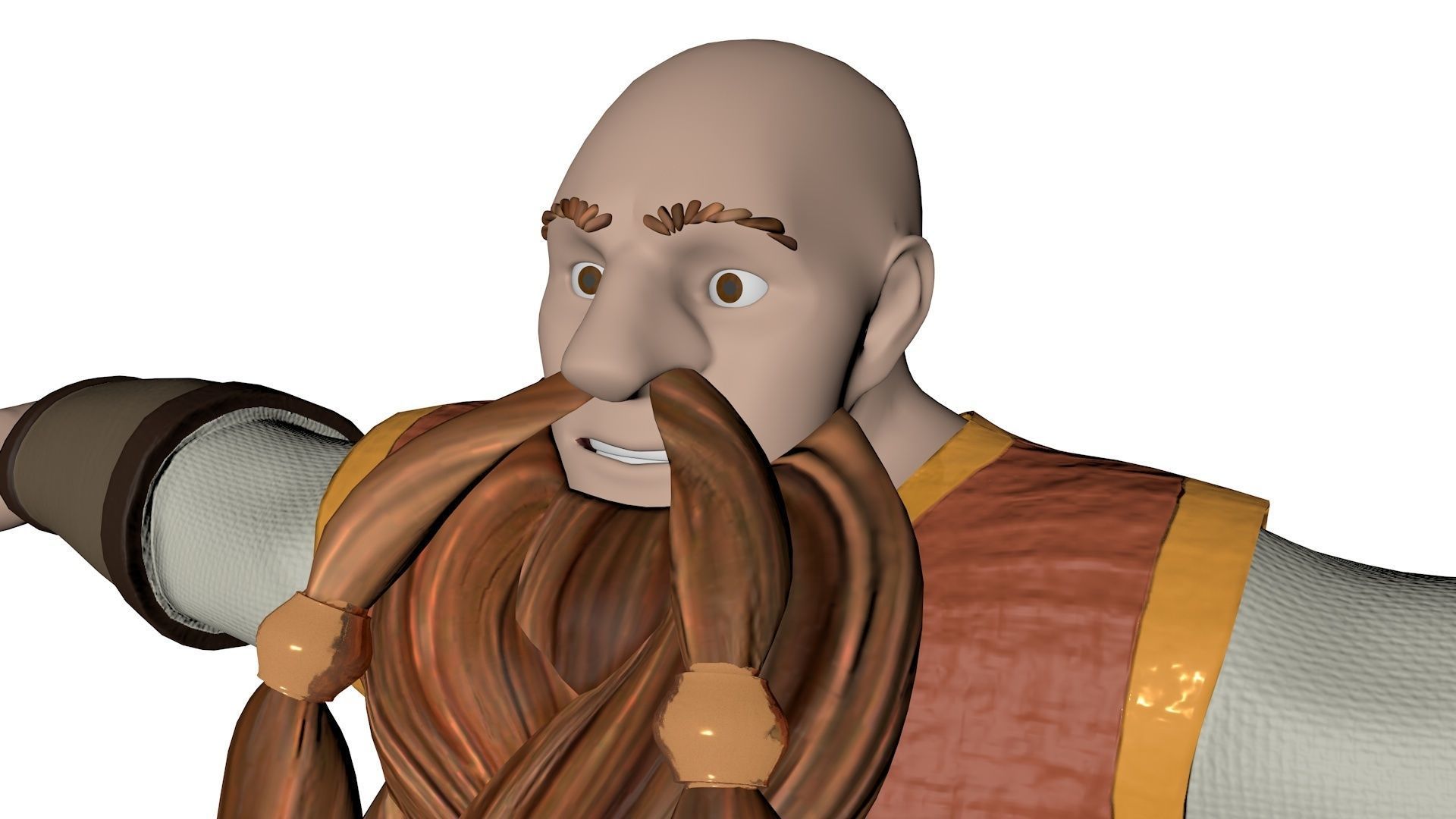Dwarf viking with long beard Low-poly 3D model_15