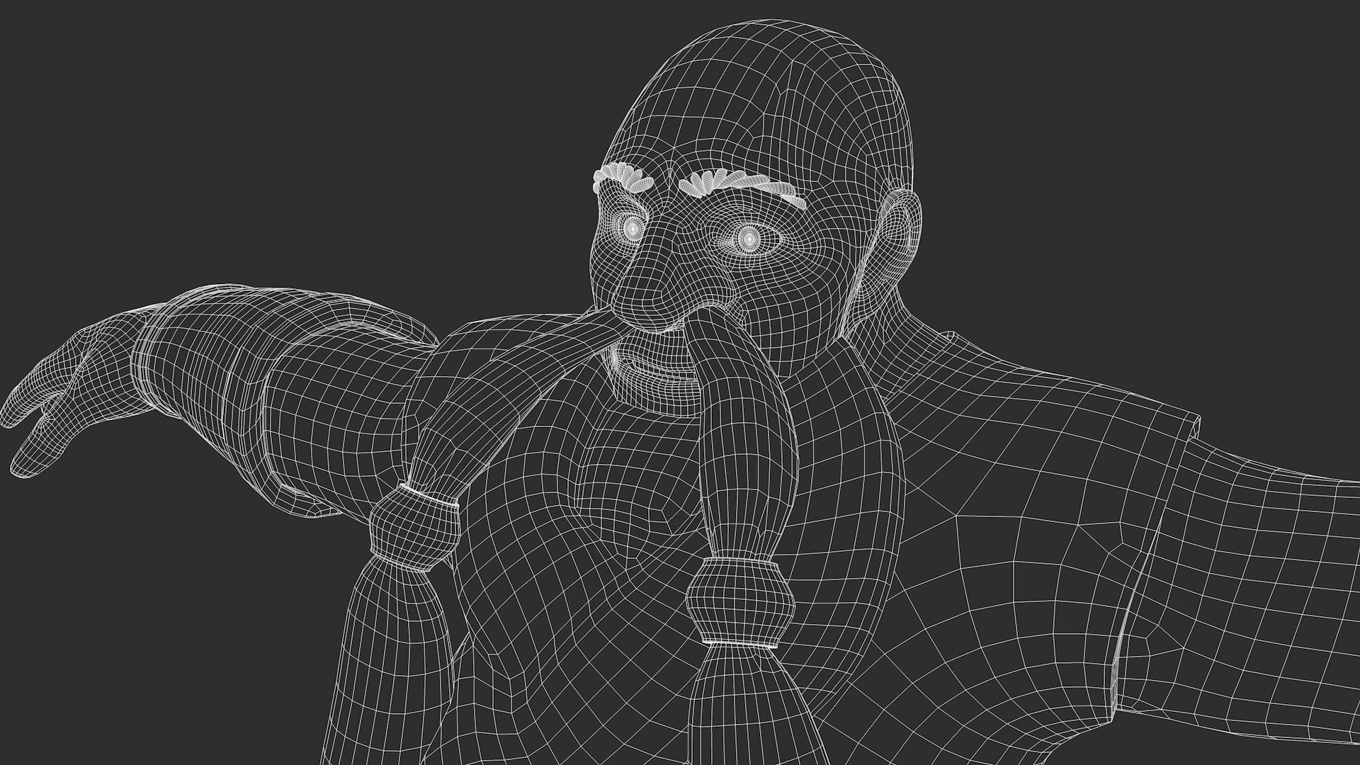 Dwarf viking with long beard Low-poly 3D model_19