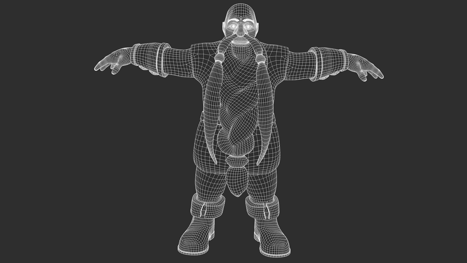 Dwarf viking with long beard Low-poly 3D model_18