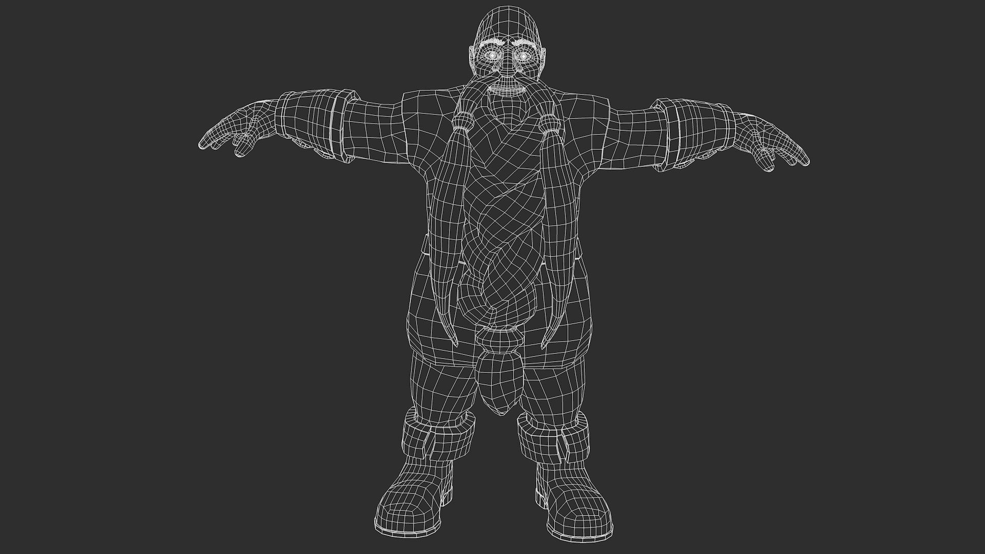 Dwarf viking with long beard Low-poly 3D model_9