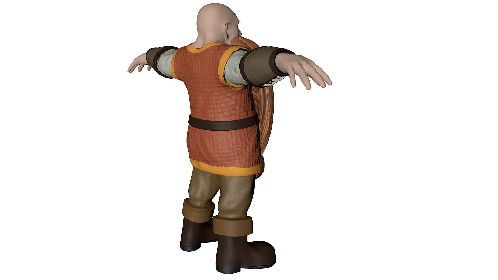 Dwarf viking with long beard Low-poly 3D model_13
